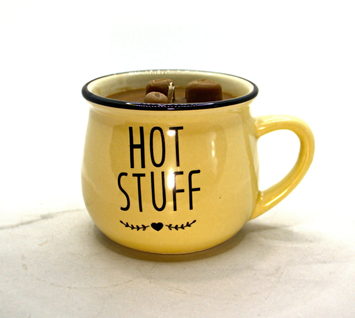4 oz Freshly Brewed Coffee Mug Candles. (Beige) Hot Stuff/Rise-n-Shine (Strong fragrance)