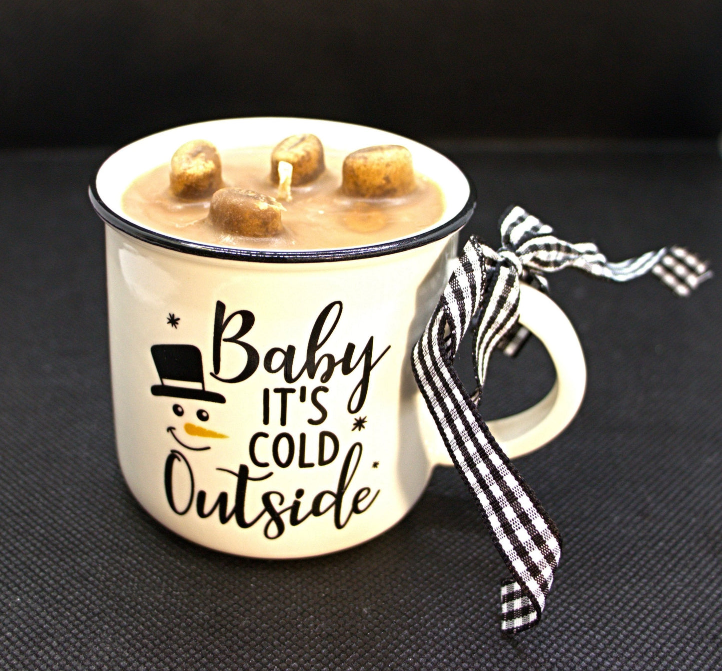 4 oz Freshly Brewed Coffee Mug Candles. (Beige) Hot Stuff/Rise-n-Shine (Strong fragrance)