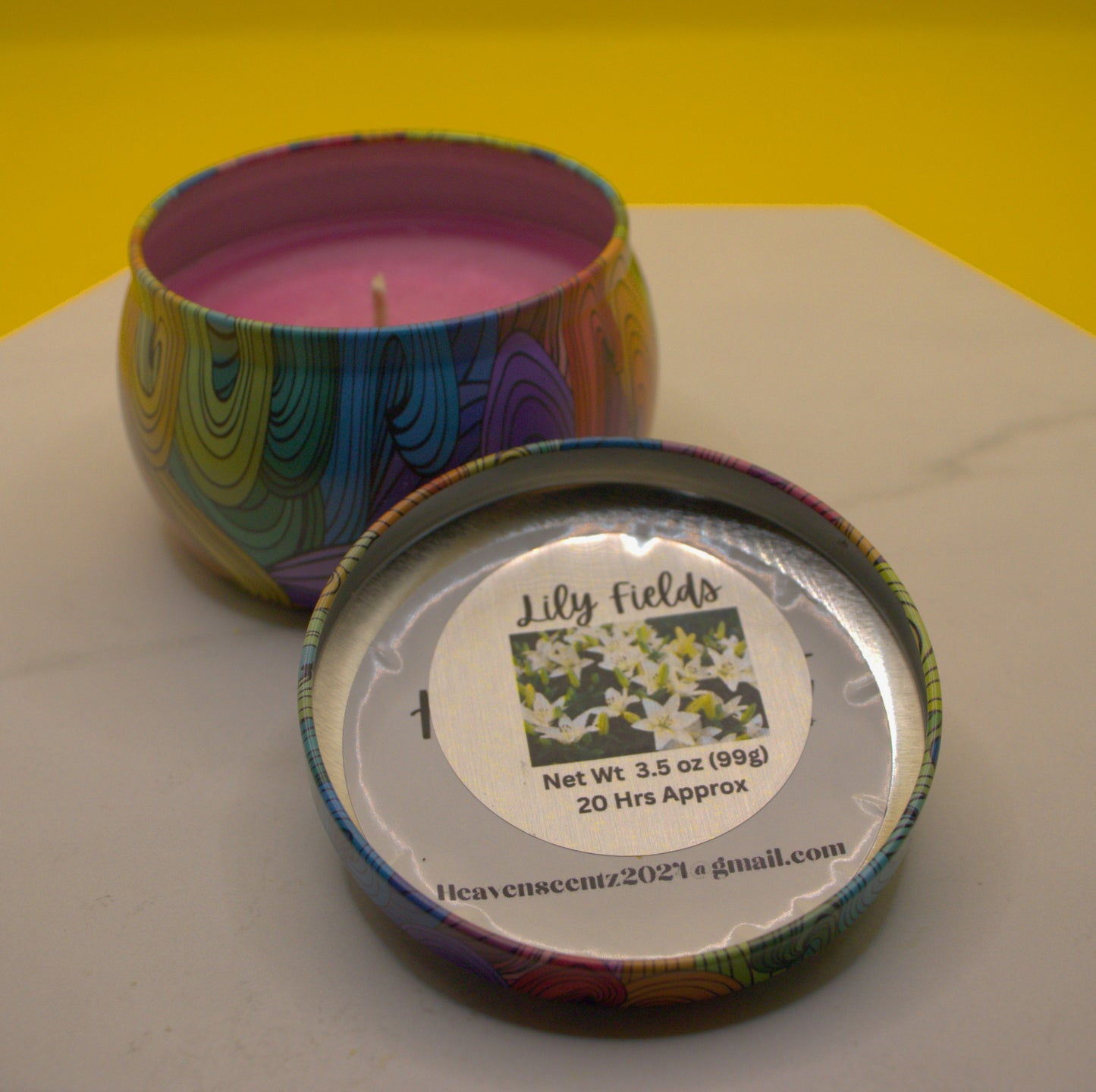 3.5 oz Cosmo Color Waves Candles (Slightly strong to Strong fragrances)