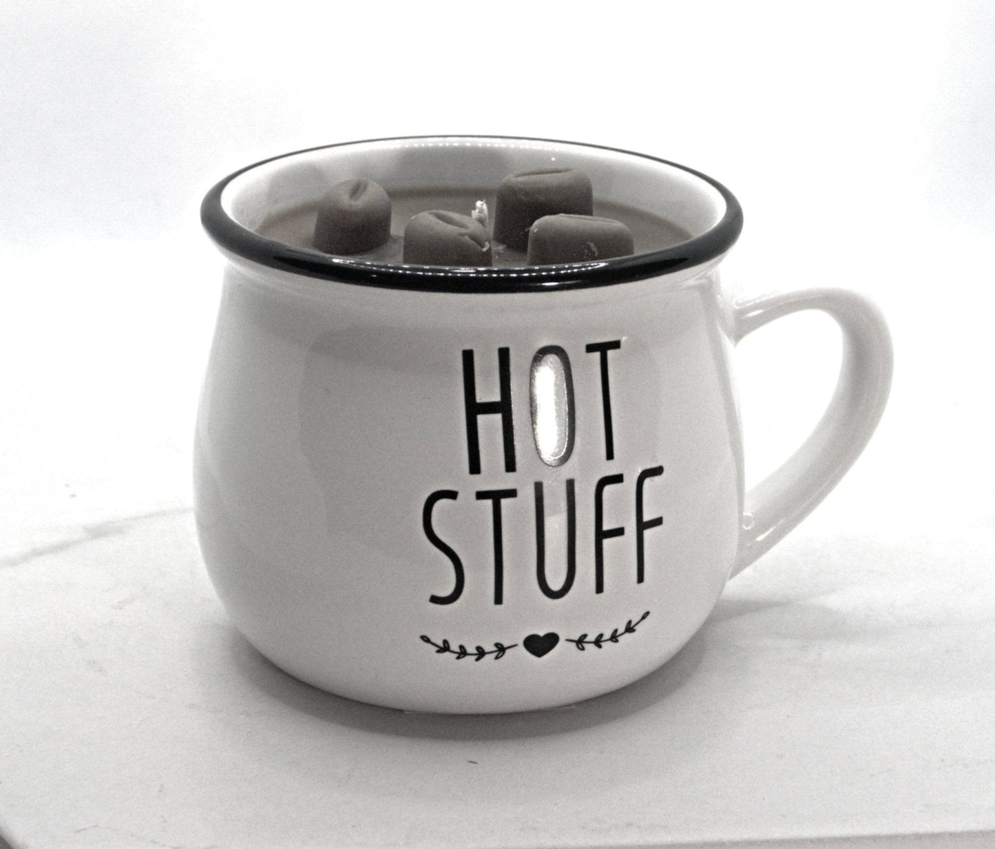 4 oz Freshly Brewed Coffee Mug Candles. (Beige) Hot Stuff/Rise-n-Shine (Strong fragrance)