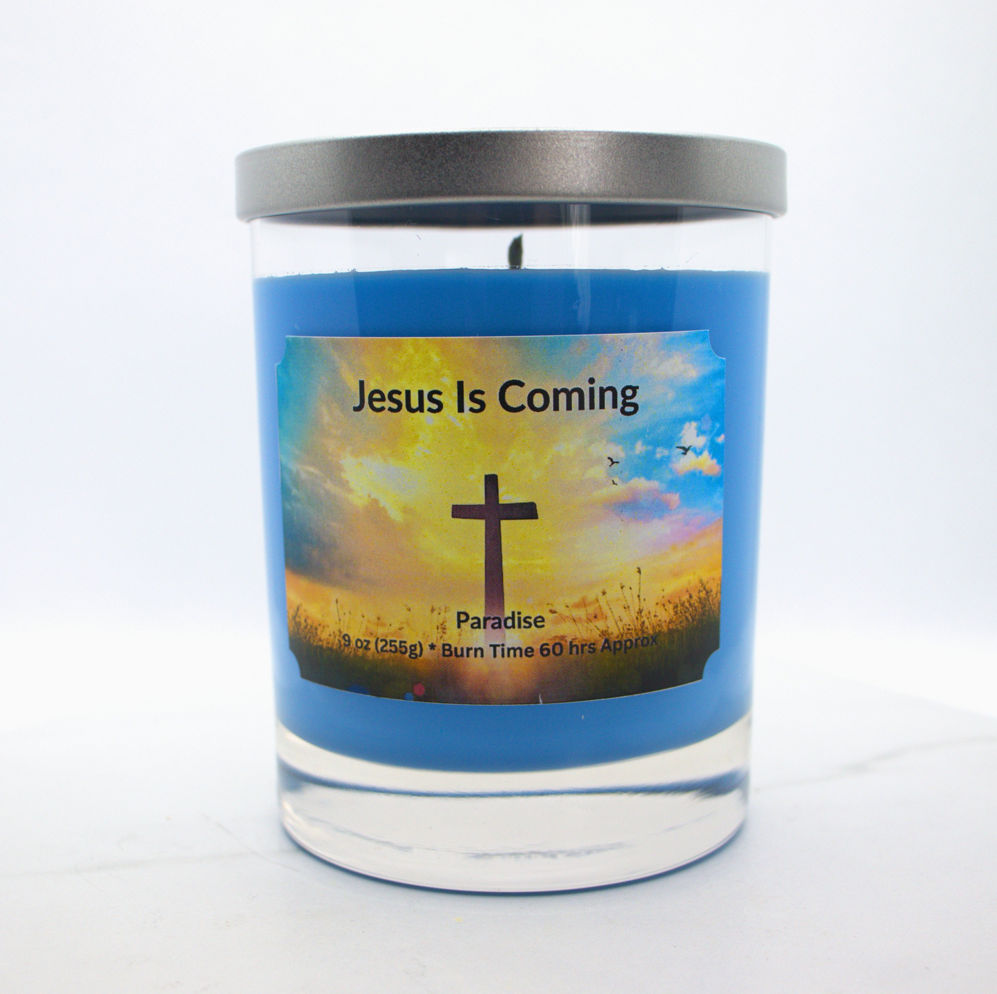 9 oz Heavenly Pacific Paradise Jesus Is Coming Candle (Soft to Slightly strong fragrance)