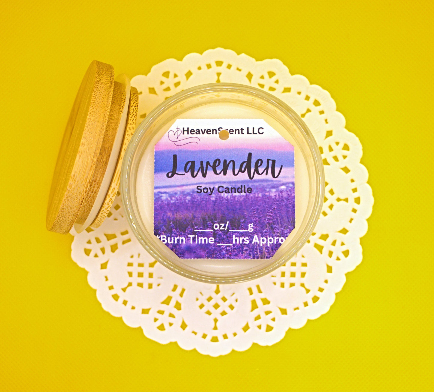 3 oz to 4 oz Lavender Candle (Slightly strong to strong fragrance)