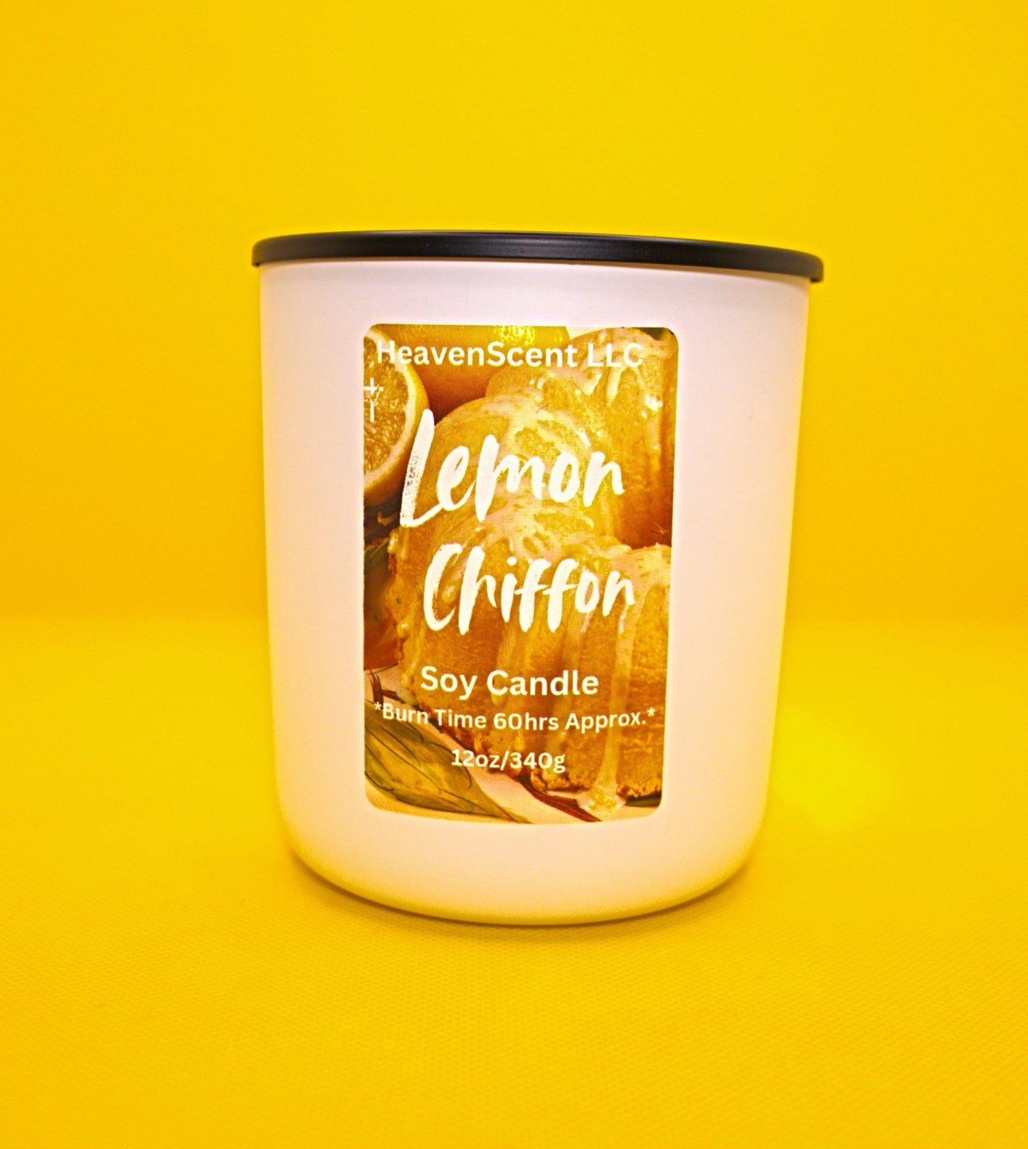 12 oz Lemon Chiffon Candle (Slightly strong to strong fragrance)