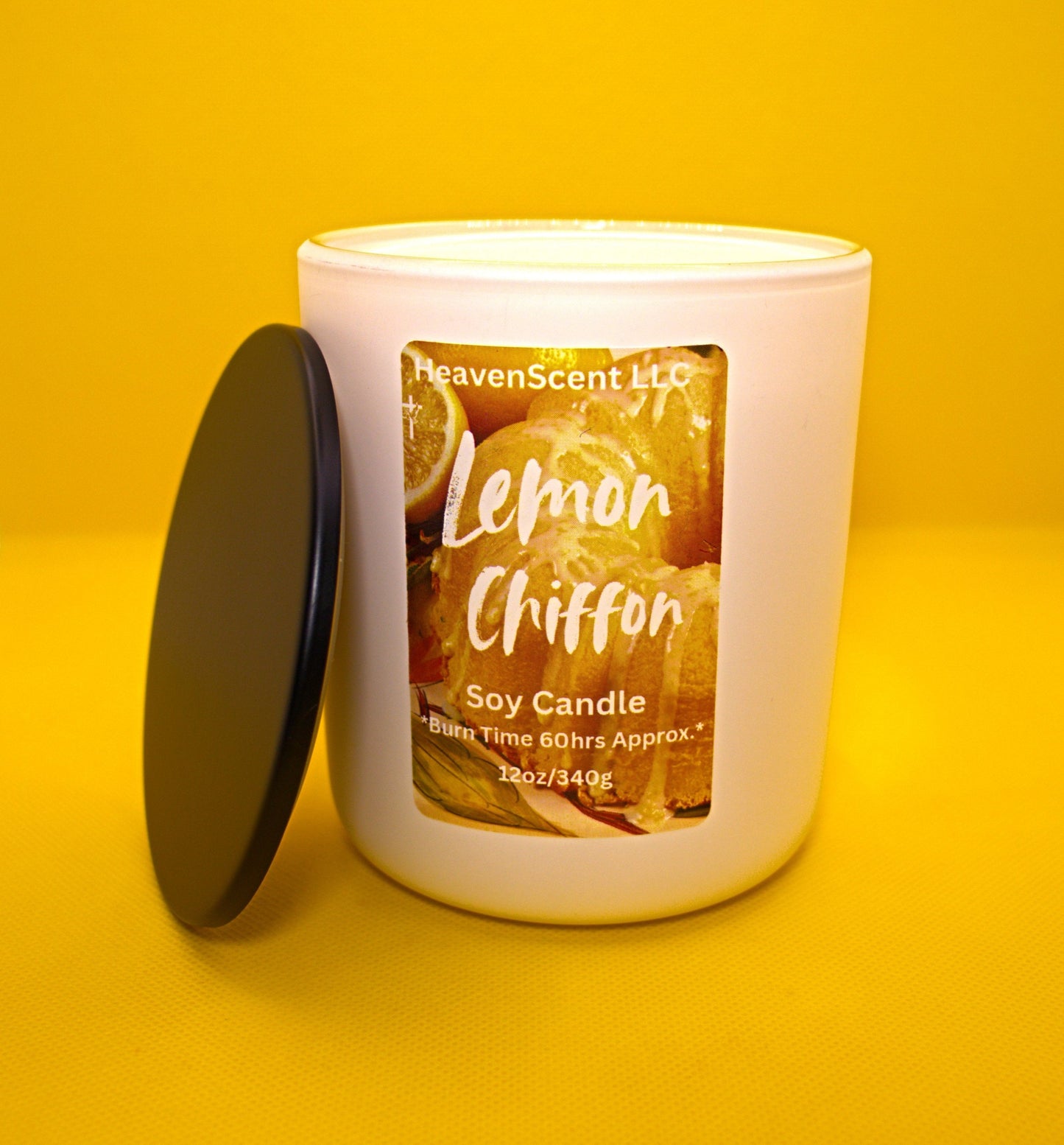 12 oz Lemon Chiffon Candle (Slightly strong to strong fragrance)
