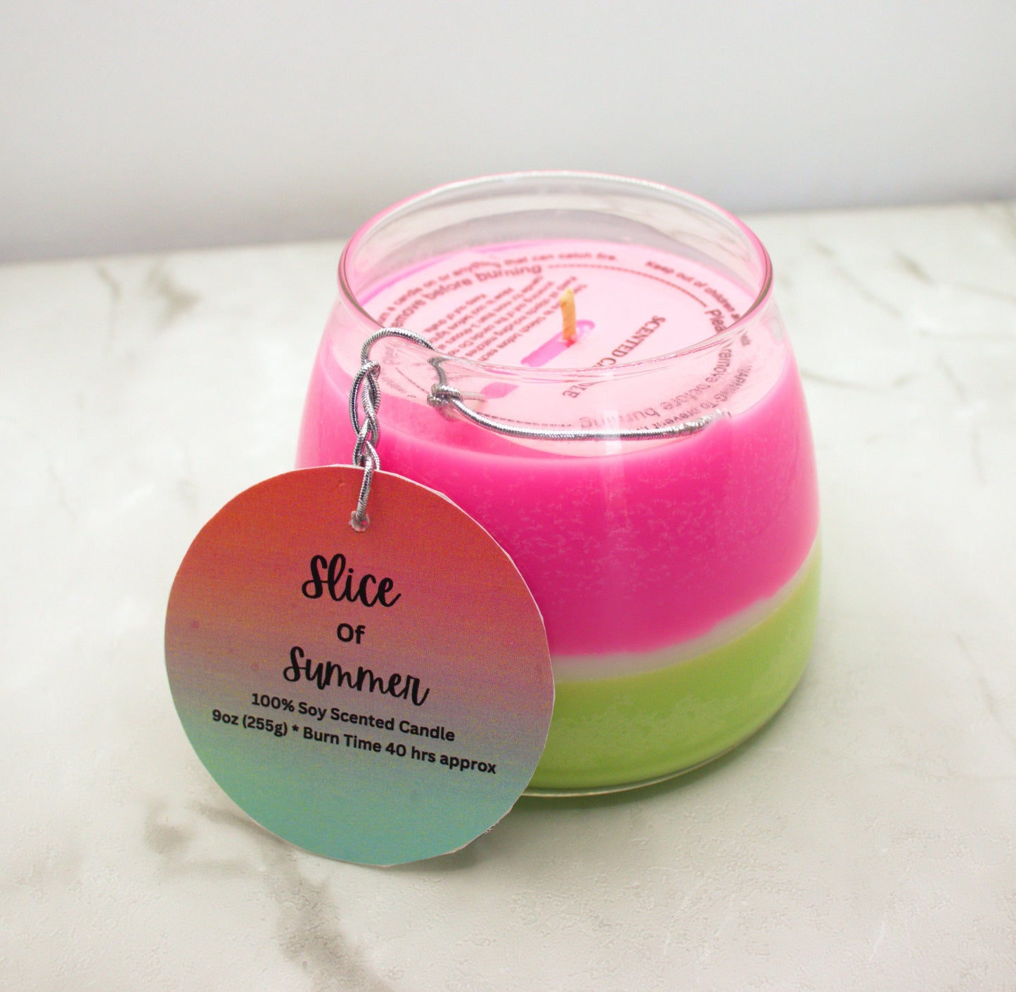 9 oz Honeydew and Watermelon Slice of Summer Candle (Slightly Strong fragrance)