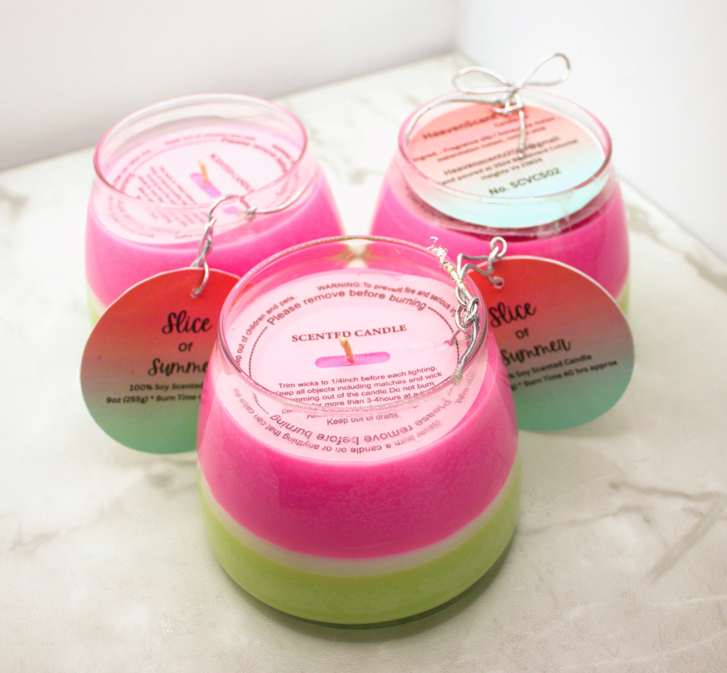 9 oz Honeydew and Watermelon Slice of Summer Candle (Slightly Strong fragrance)