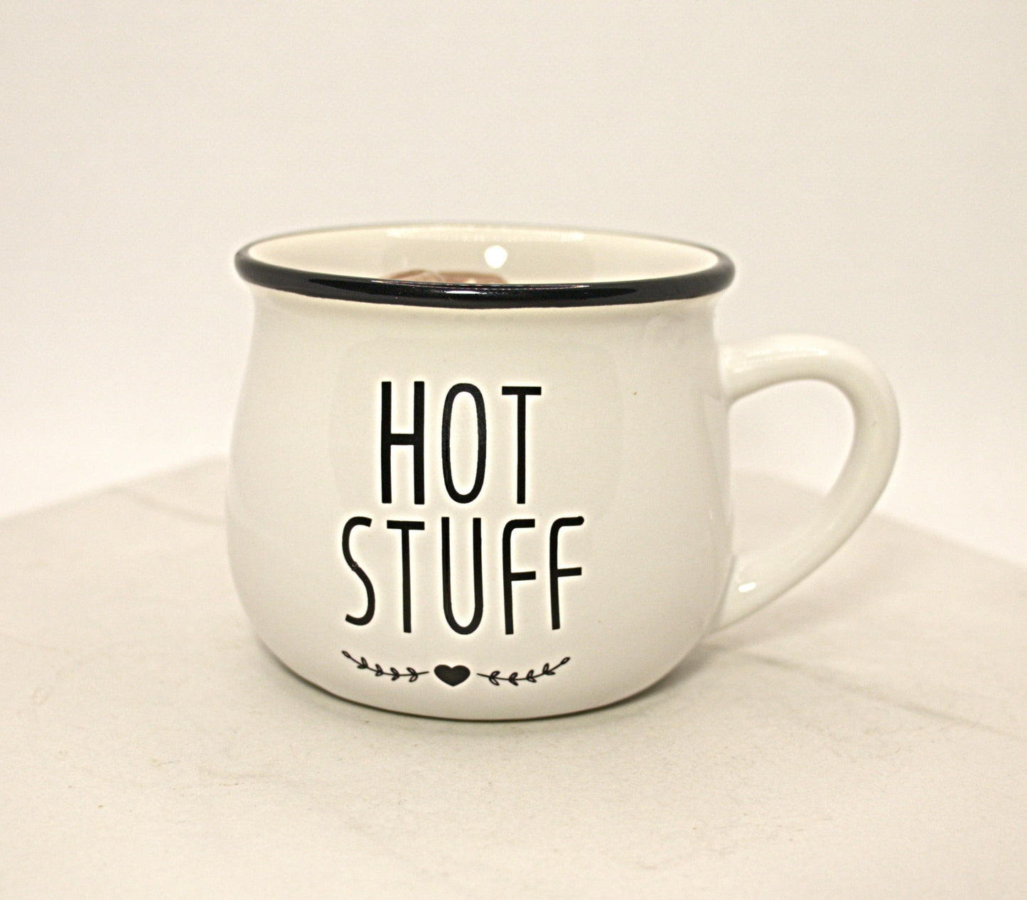 4 oz Hazelnut Coffee Mug Candle. (White) Hot Stuff/ Rise-n-Shine (Strong fragrance)