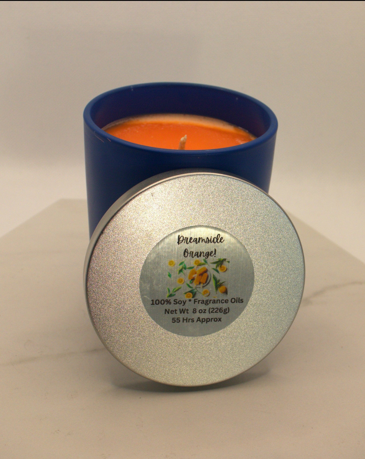 8 oz Dreamsicle Orange Candle (Slightly strong fragrance)